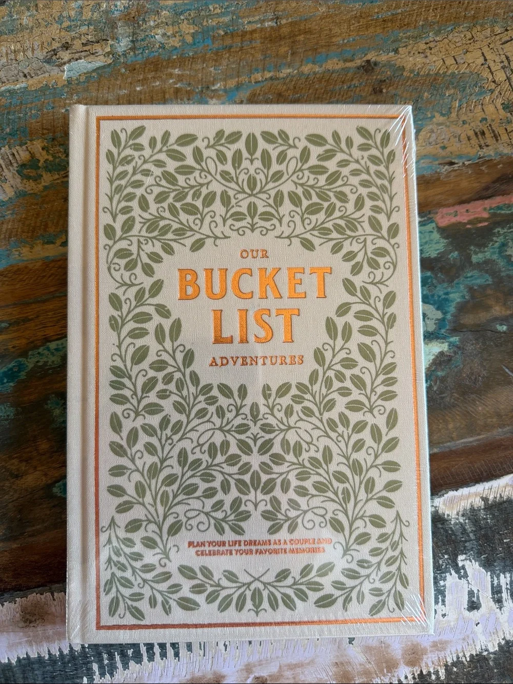 Our Bucket List Adventures Hardcover Journal - Green & Orange